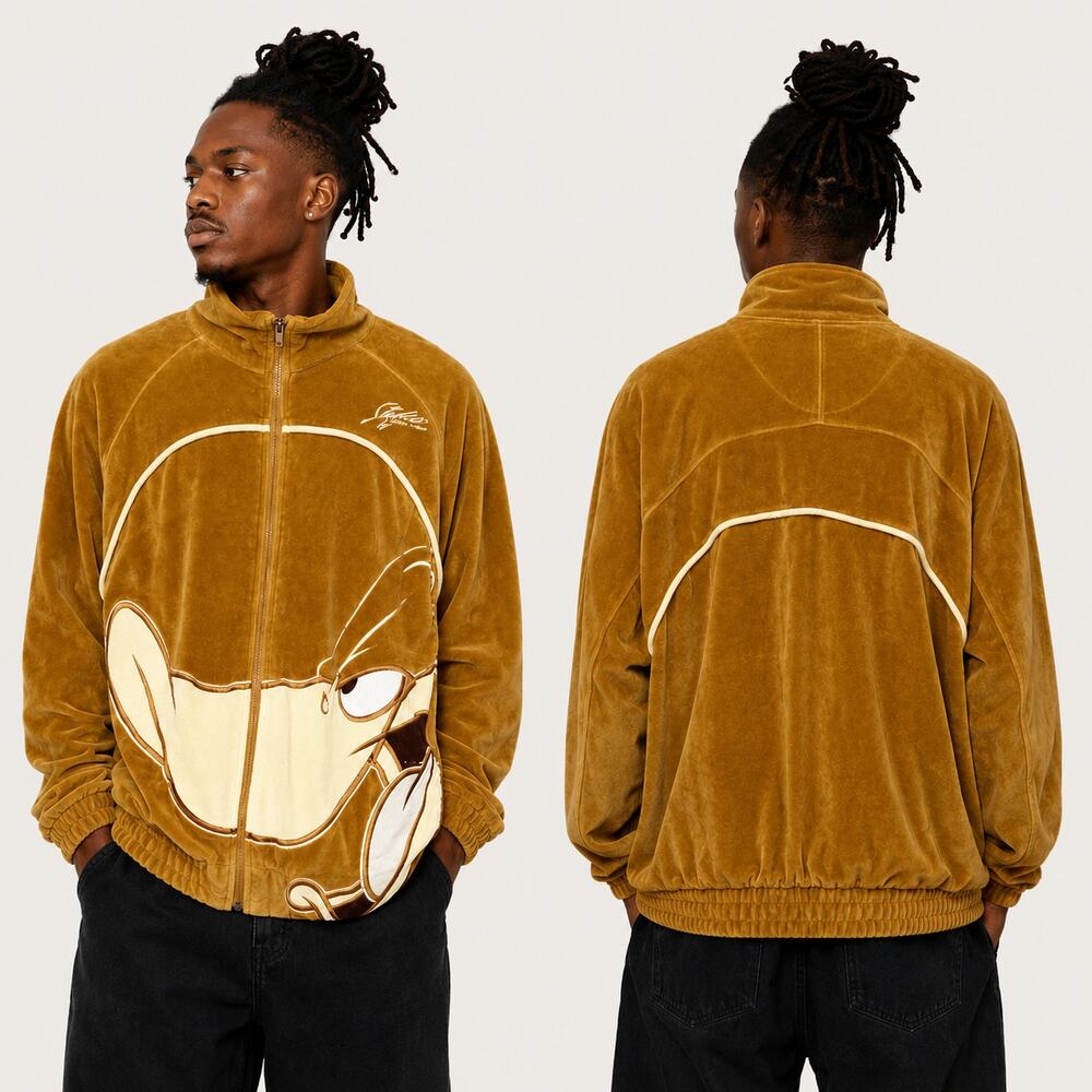 Vintage Studio by Southpole Daffy Duck Velour Track Jacket Men Large Y2K